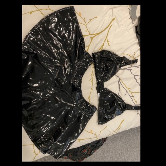 iHeartRaves Other - Brand new black bra and skater skirt set. Pleather set both are XL.